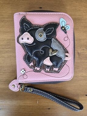 Chala Zip Around Wallet - Spotted Black Pig